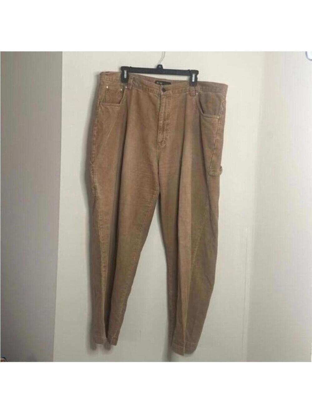R&R Casuals Brown Corduroy Pants Cargo Pockets Minimal Neutral